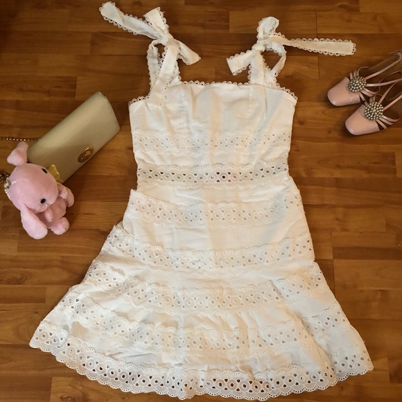 KirraShoulder Style Mini Dress in Ivory